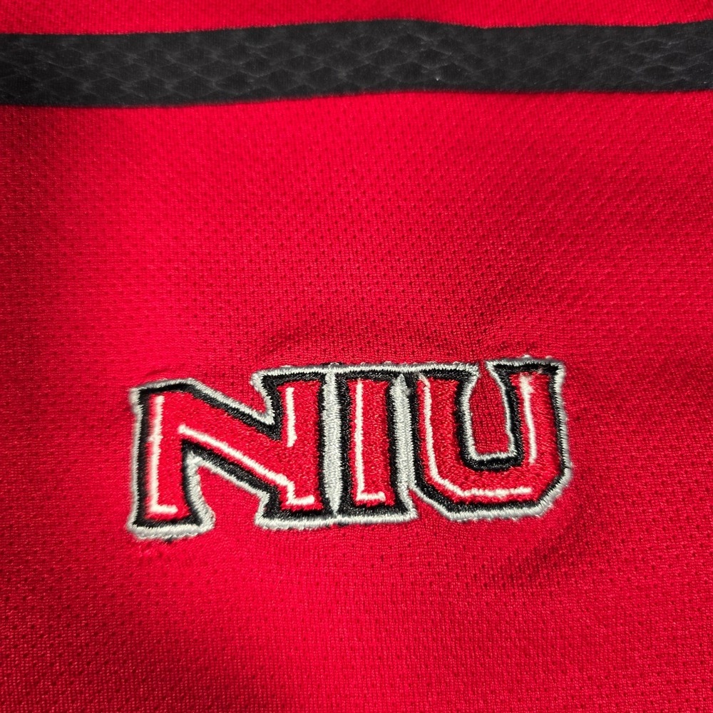 Adidas NIU Huskies Climalite Polo Shirt Mens 2XL Red Short Sleeve Golf Gym Sport - Picture 4 of 8